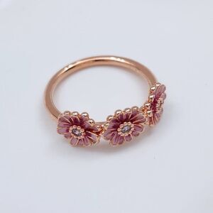 Pandora Pink Daisy Trio Ring Size 8.5